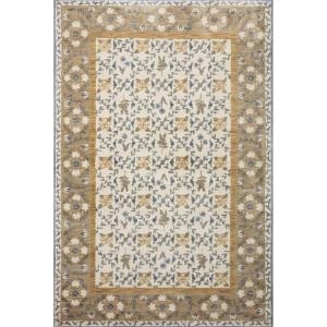 Loloi Rifle Paper Co Fiore Slate/Sage 2′-7″ x 4′ Accent Rug(Gold)