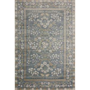 Loloi Rifle Paper Co Fiore Slate/Sage 2′-7″ x 4′ Accent Rug(Slate / Sage)