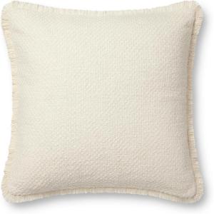 Loloi PLL0121 Ivory 22” x 22” Cover w/Poly Pillow(Ivory)