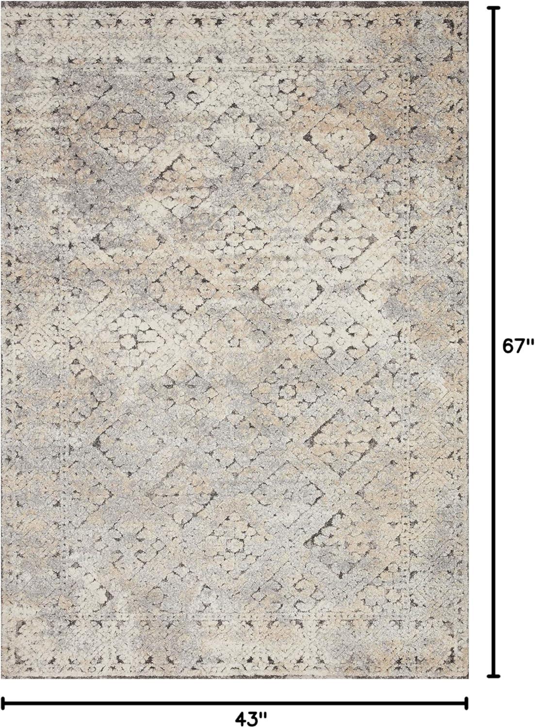 image:imageLoloi Theory 53 x 78 Area Rug in IvoryBlue Neutral Area Rug for Any Room HighTraffic Rug Easy Clean Soft Rug for Living Room Bedroom Dining Area Home OfficeGraylight Yellow