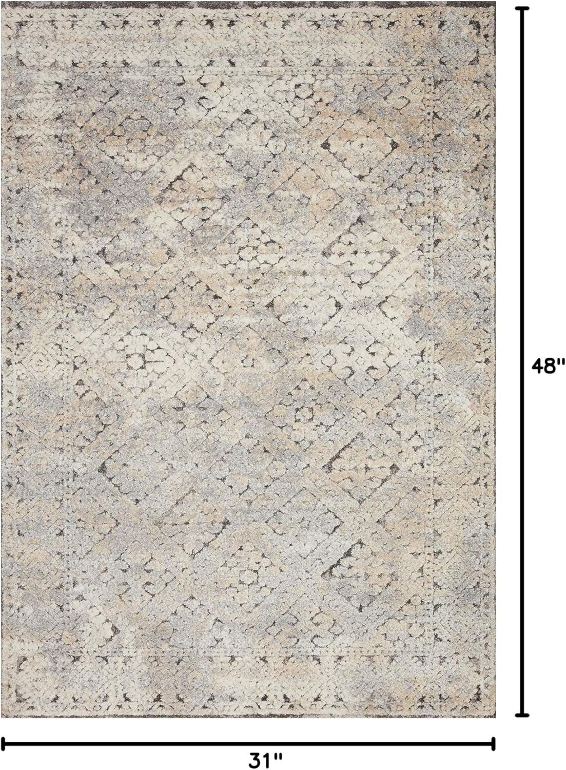 image:imageLoloi Theory 53 x 78 Area Rug in IvoryBlue Neutral Area Rug for Any Room HighTraffic Rug Easy Clean Soft Rug for Living Room Bedroom Dining Area Home OfficeGraylight Yellow