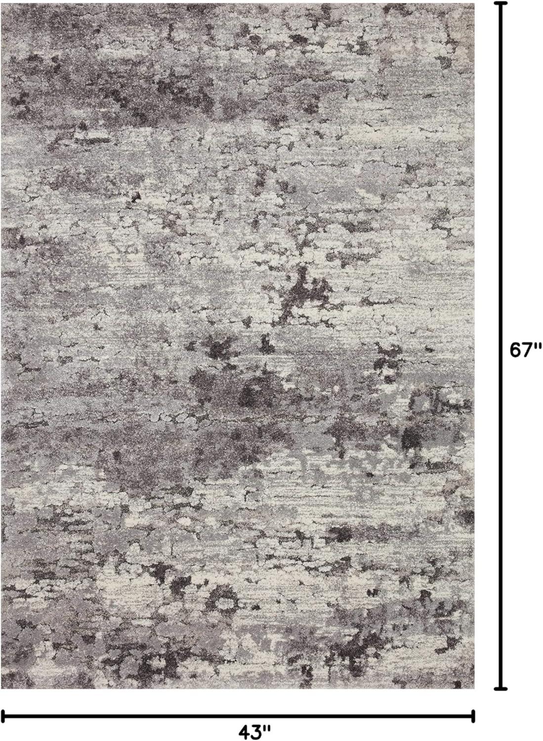 image:imageLoloi Theory 53 x 78 Area Rug in IvoryBlue Neutral Area Rug for Any Room HighTraffic Rug Easy Clean Soft Rug for Living Room Bedroom Dining Area Home OfficeDark Graygray