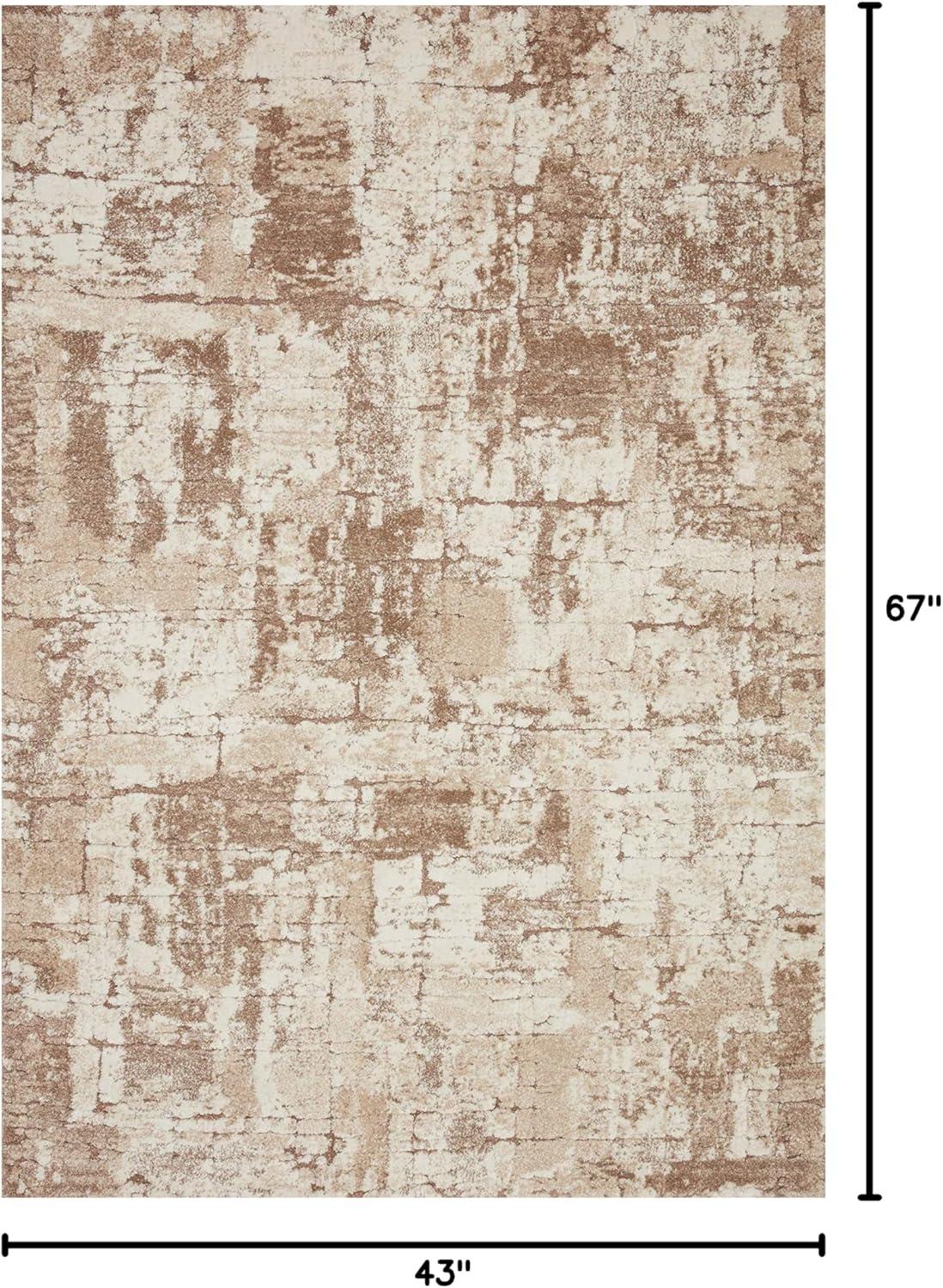 image:imageLoloi Theory 53 x 78 Area Rug in IvoryBlue Neutral Area Rug for Any Room HighTraffic Rug Easy Clean Soft Rug for Living Room Bedroom Dining Area Home OfficeTanlight Brown