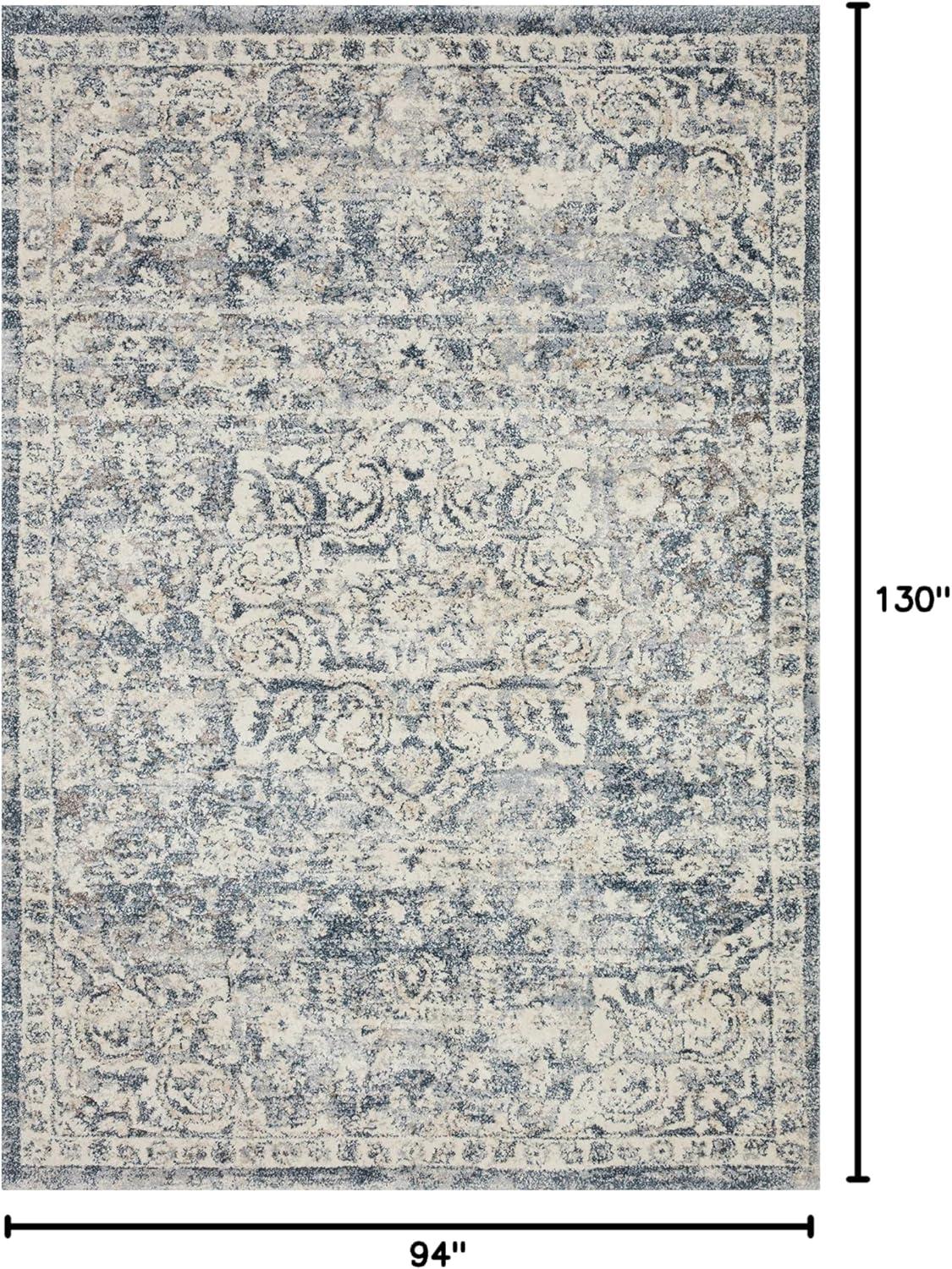 image:imageLoloi Theory 53 x 78 Area Rug in IvoryBlue Neutral Area Rug for Any Room HighTraffic Rug Easy Clean Soft Rug for Living Room Bedroom Dining Area Home OfficeWhiteblue