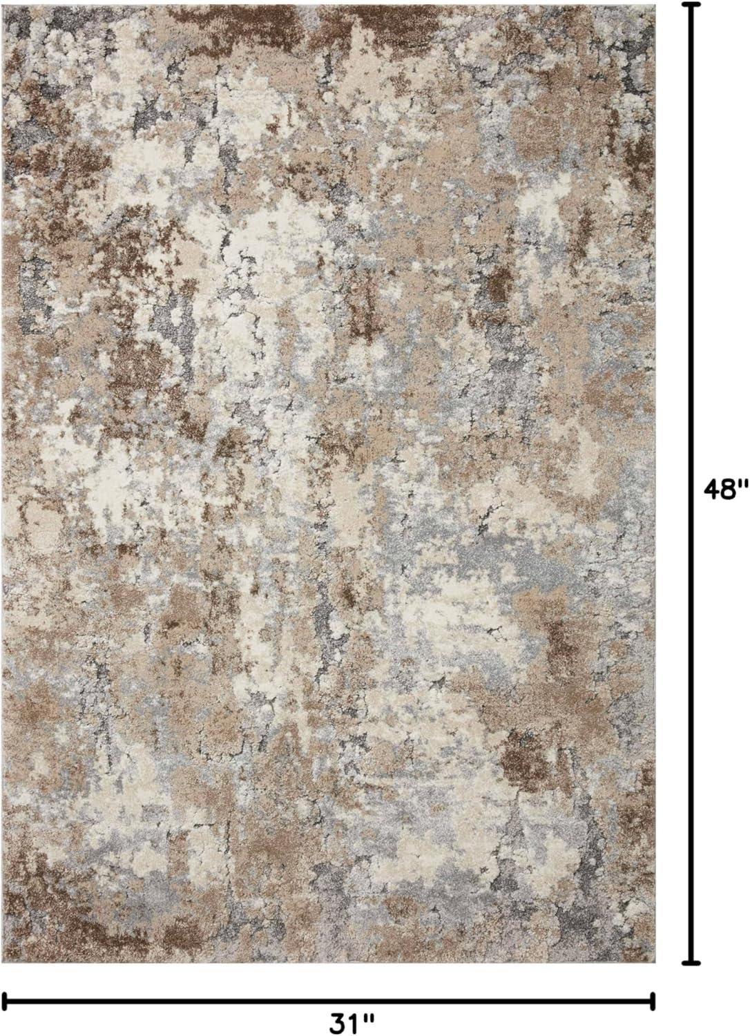 image:imageLoloi Theory 53 x 78 Area Rug in IvoryBlue Neutral Area Rug for Any Room HighTraffic Rug Easy Clean Soft Rug for Living Room Bedroom Dining Area Home OfficeDove Bark