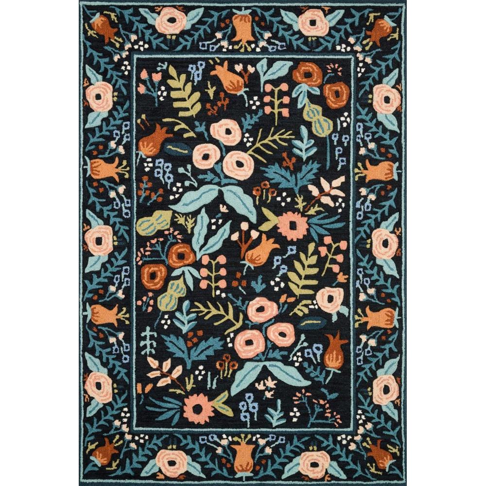 image:imageLoloi Rifle Paper Co Les Fleurs BlushMulti 50 x 76 Area RugBlack
