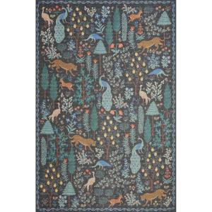 Loloi Rifle Paper Co Menagerie Black 7′-6″ x 9′-6″ Area Rug