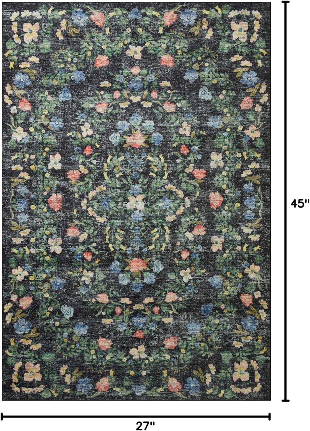 image:imageLoloi Rifle Paper Co Palais RoseSky 39 x 59 Accent RugBlack