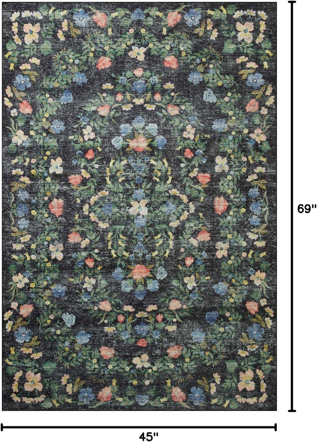 image:imageLoloi Rifle Paper Co Palais RoseSky 39 x 59 Accent RugBlack
