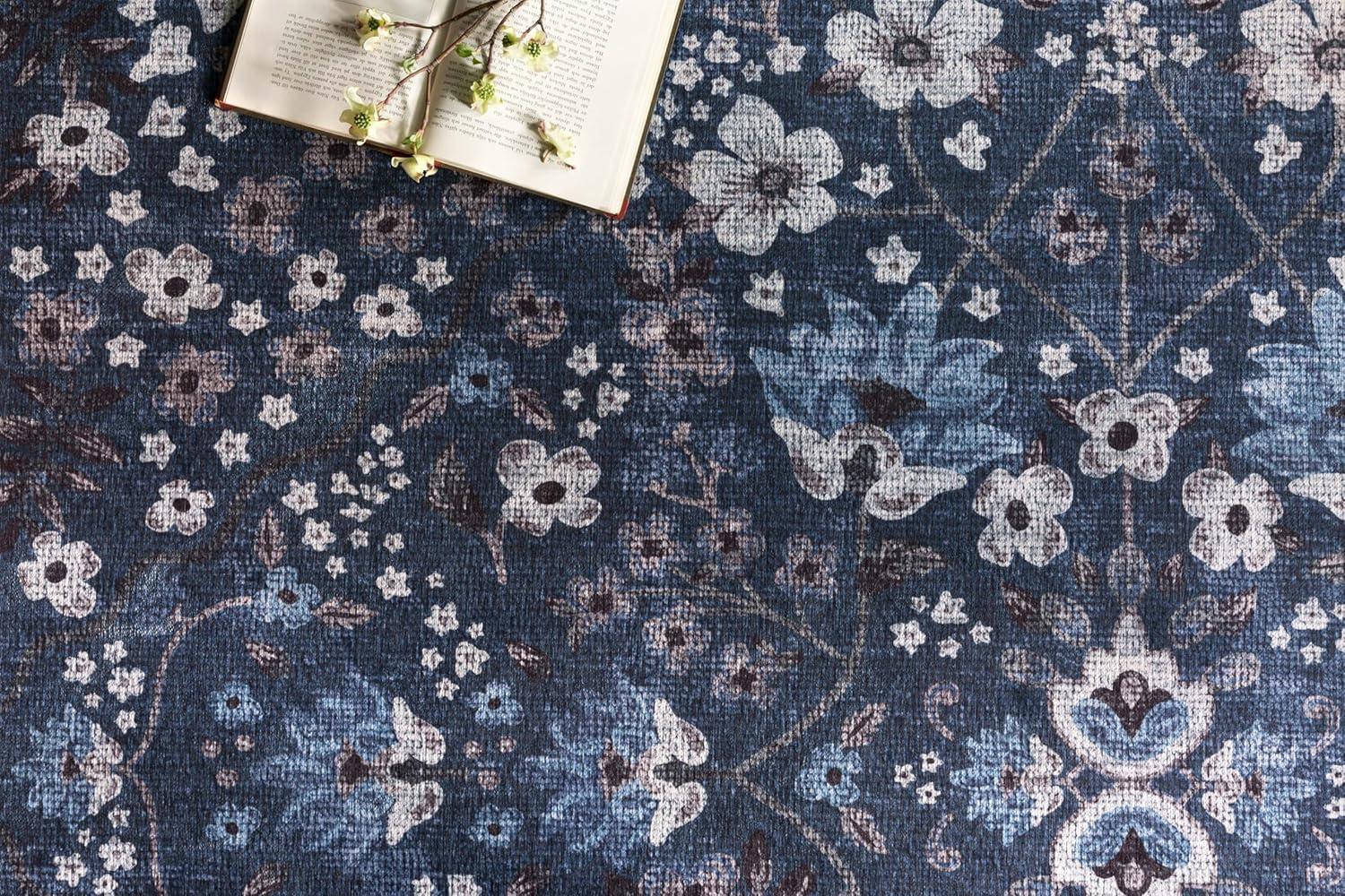 image:imageLoloi Rifle Paper Co Palais RoseSky 39 x 59 Accent RugNavy