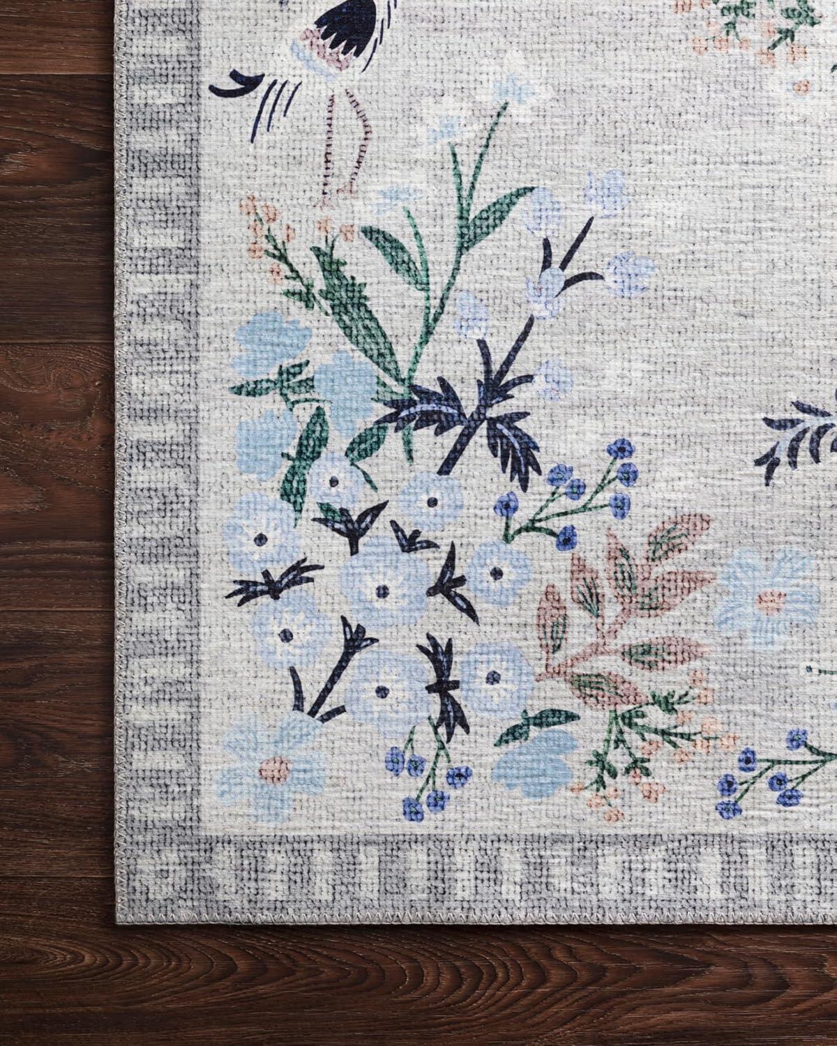 image:imageLoloi Rifle Paper Co Palais RoseSky 39 x 59 Accent RugStone Grey