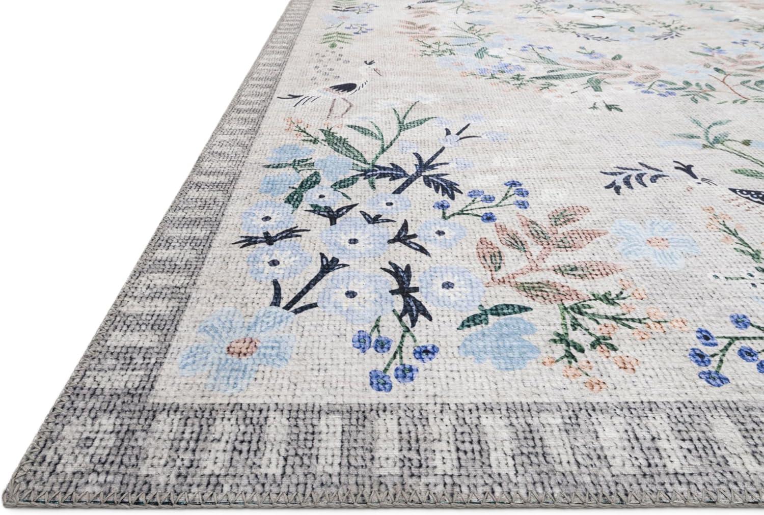 image:imageLoloi Rifle Paper Co Palais RoseSky 39 x 59 Accent RugStone Grey