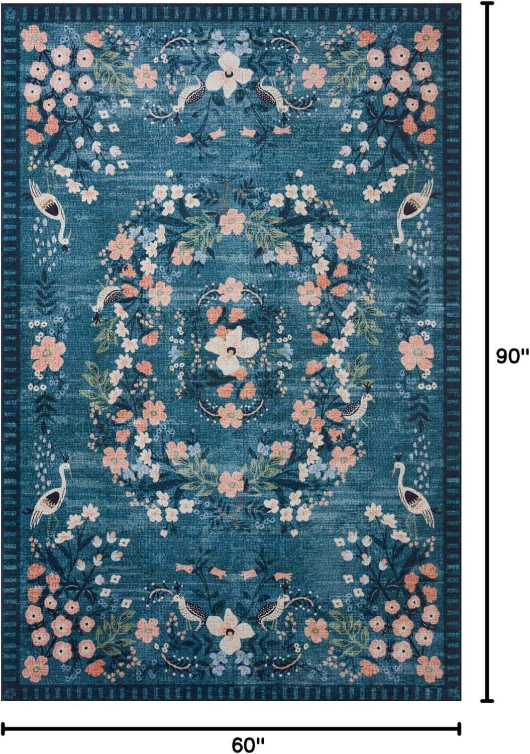 image:imageLoloi Rifle Paper Co Palais RoseSky 39 x 59 Accent RugTeal