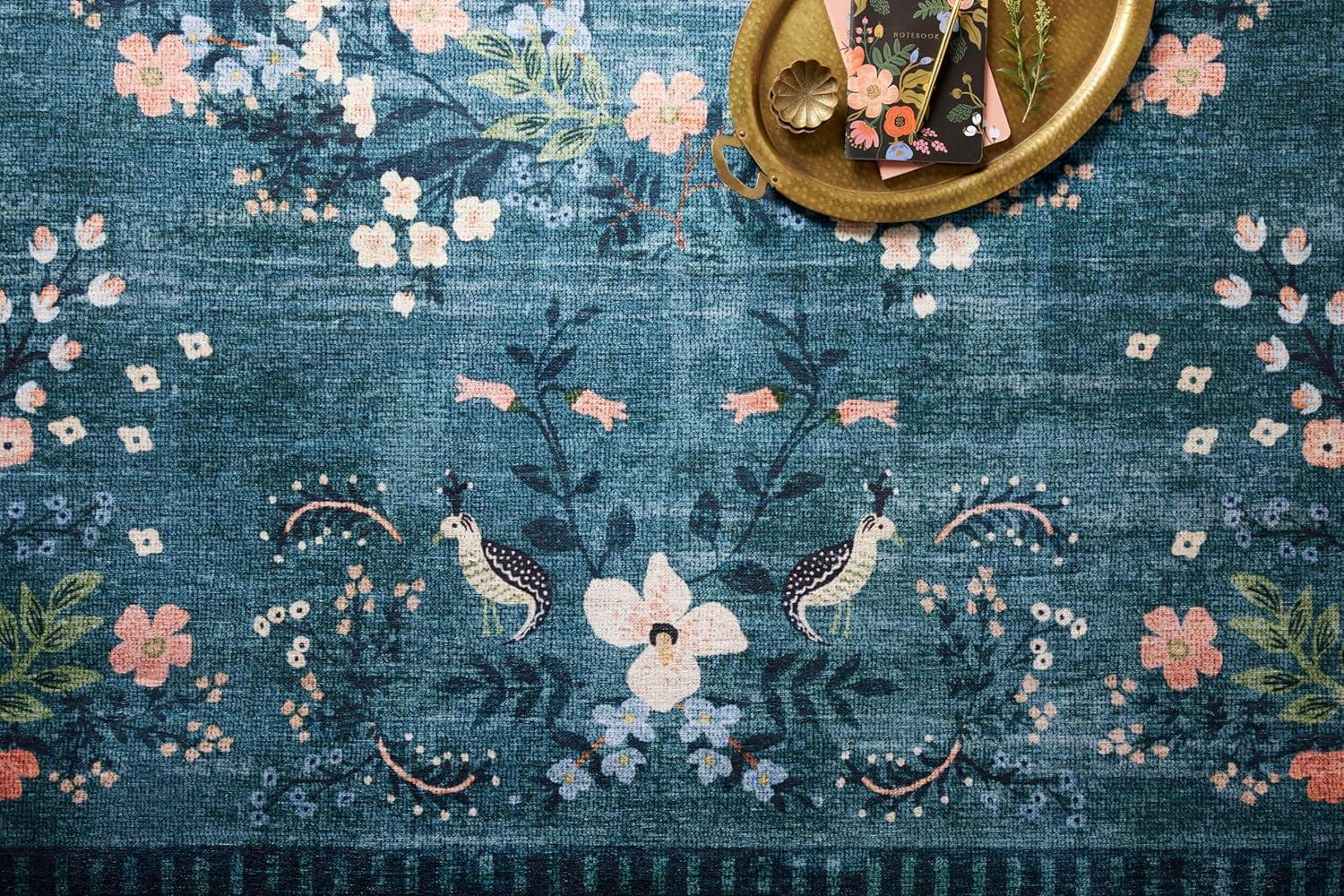 image:imageLoloi Rifle Paper Co Palais RoseSky 39 x 59 Accent RugTeal