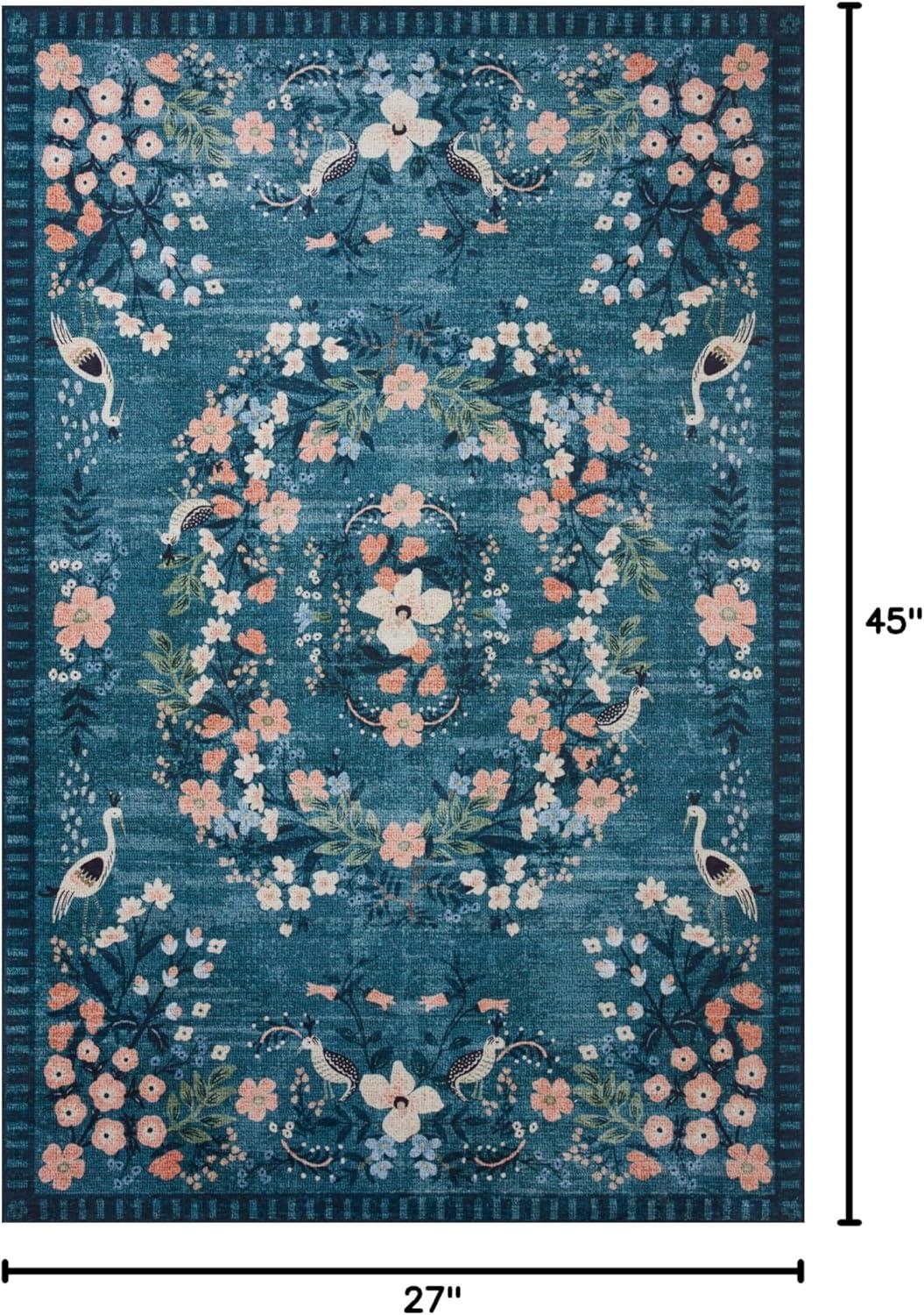 image:imageLoloi Rifle Paper Co Palais RoseSky 39 x 59 Accent RugTeal