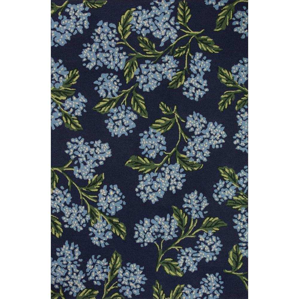 image:imageLoloi JOI04 RP Hydrangea Navy 23 x 39 Blue Floral Hooked Wool Decorative Area Rug