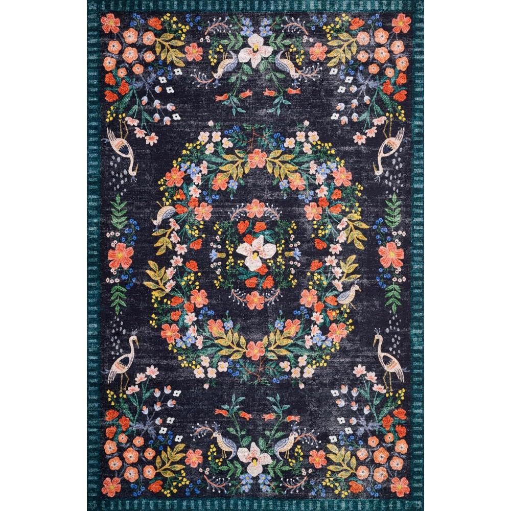 image:imageLoloi Rifle Paper Co Palais RoseSky 39 x 59 Accent RugBlack Multi