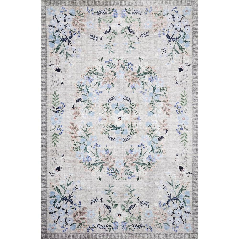 image:imageLoloi Rifle Paper Co Palais RoseSky 39 x 59 Accent RugStone Grey