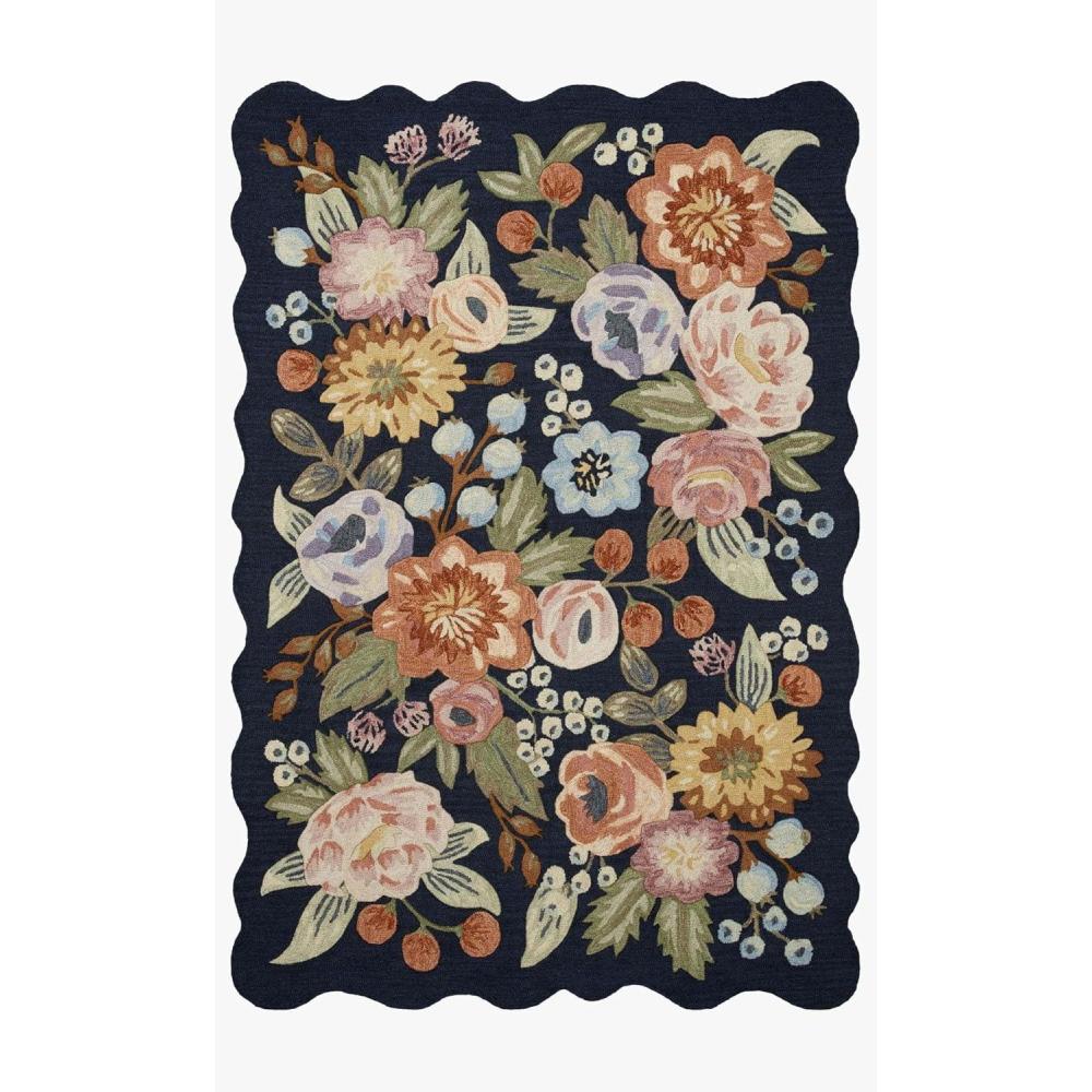 image:imageLoloi Rifle Paper Co Silhouette Navy 50 x 50 Round Area Rug