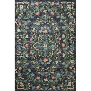 Loloi Rifle Paper Co Palais Rose/Sky 3′-9″ x 5′-9″ Accent Rug(Black)