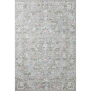 Loloi Rifle Paper Co Palais Rose/Sky 3′-9″ x 5′-9″ Accent Rug(Grey)