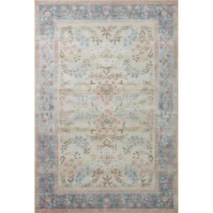 Loloi Rifle Paper Co Palais Rose/Sky 3′-9″ x 5′-9″ Accent Rug(Lt. Blue)