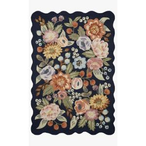 Loloi Rifle Paper Co Silhouette Navy 5′-0″ x 5′-0″ Round Area Rug