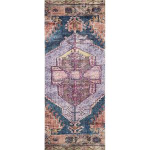 Loloi Fiona Collection B20342 Blue/Purple 2′-0″ x 5′-0″ Accent Rug(Purple / Multi)
