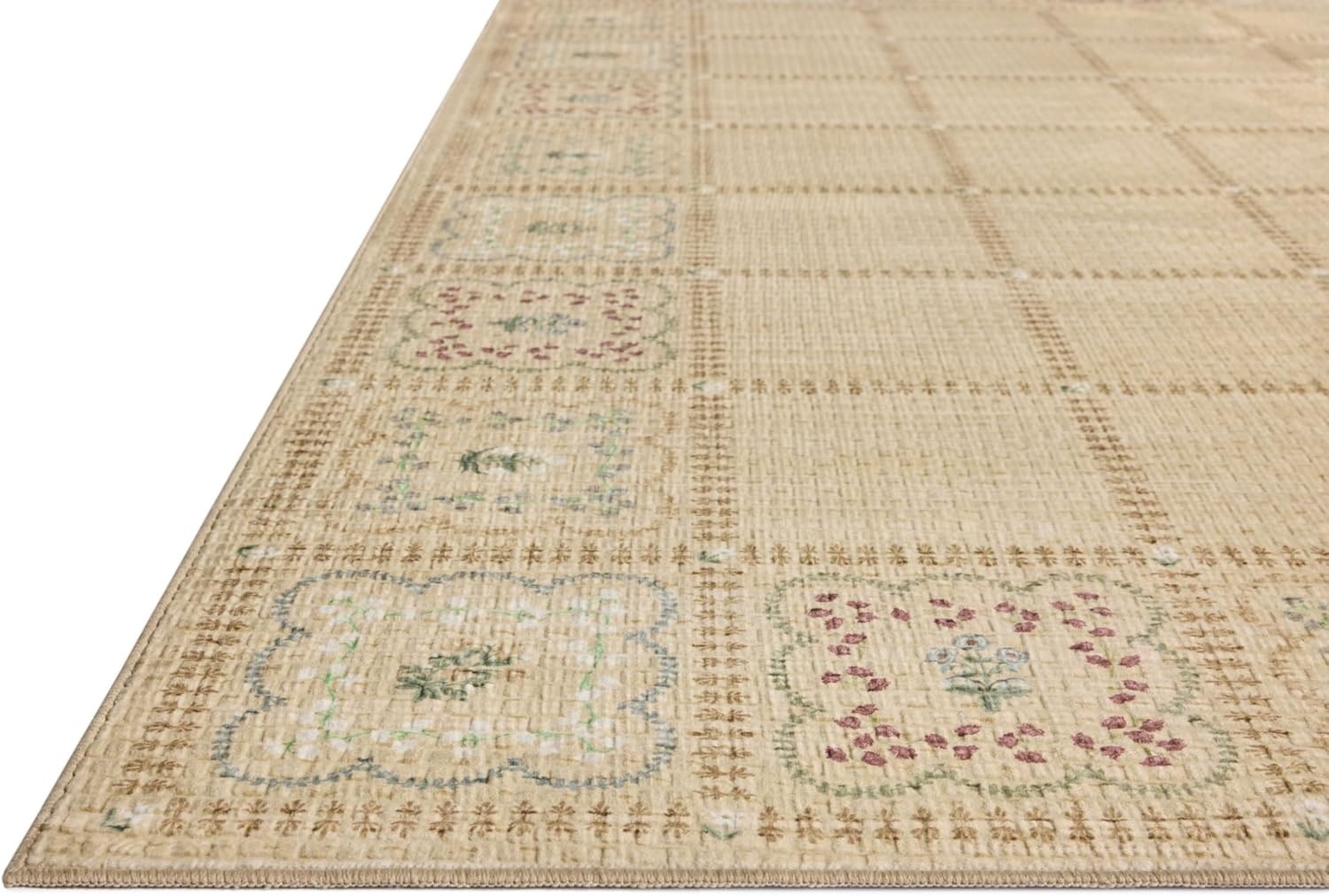 image:imageLoloi Rifle Paper Co Orchard Collection ORH05 NaturalMulti 26 x 116 Runner Rug Machine Washable Floral Vintage Inspired FarmhousePrintedLow PileSoftLiving RoomBedroomDiningCarpetNatural Multi
