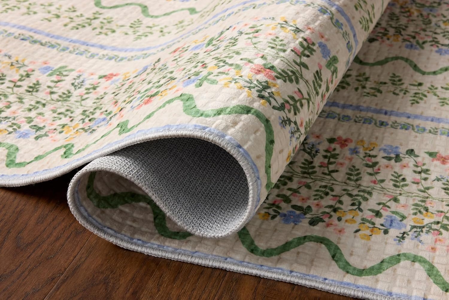 image:imageLoloi Rifle Paper Co Orchard Collection ORH05 NaturalMulti 26 x 116 Runner Rug Machine Washable Floral Vintage Inspired FarmhousePrintedLow PileSoftLiving RoomBedroomDiningCarpetIvory Multi