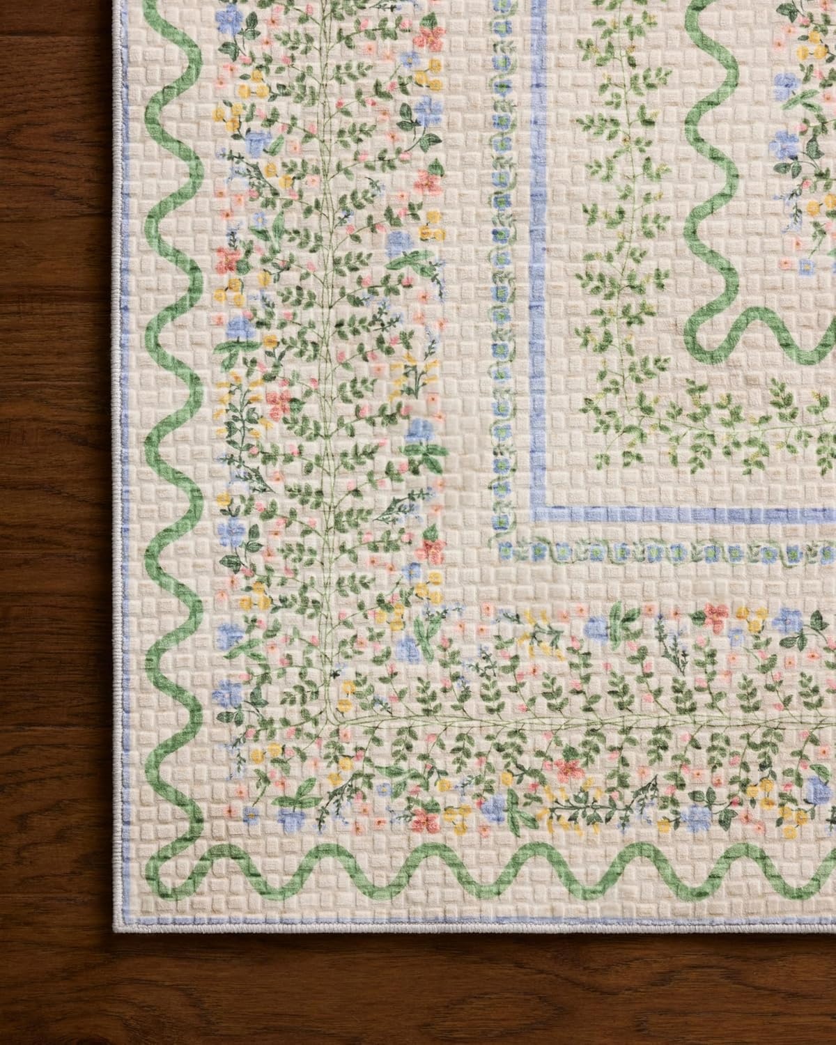 image:imageLoloi Rifle Paper Co Orchard Collection ORH05 NaturalMulti 26 x 116 Runner Rug Machine Washable Floral Vintage Inspired FarmhousePrintedLow PileSoftLiving RoomBedroomDiningCarpetIvory Multi