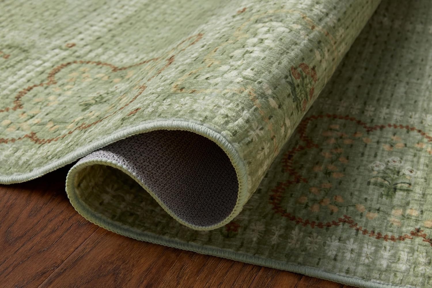 image:imageLoloi Rifle Paper Co Orchard Collection ORH05 NaturalMulti 26 x 116 Runner Rug Machine Washable Floral Vintage Inspired FarmhousePrintedLow PileSoftLiving RoomBedroomDiningCarpetGreen Multi