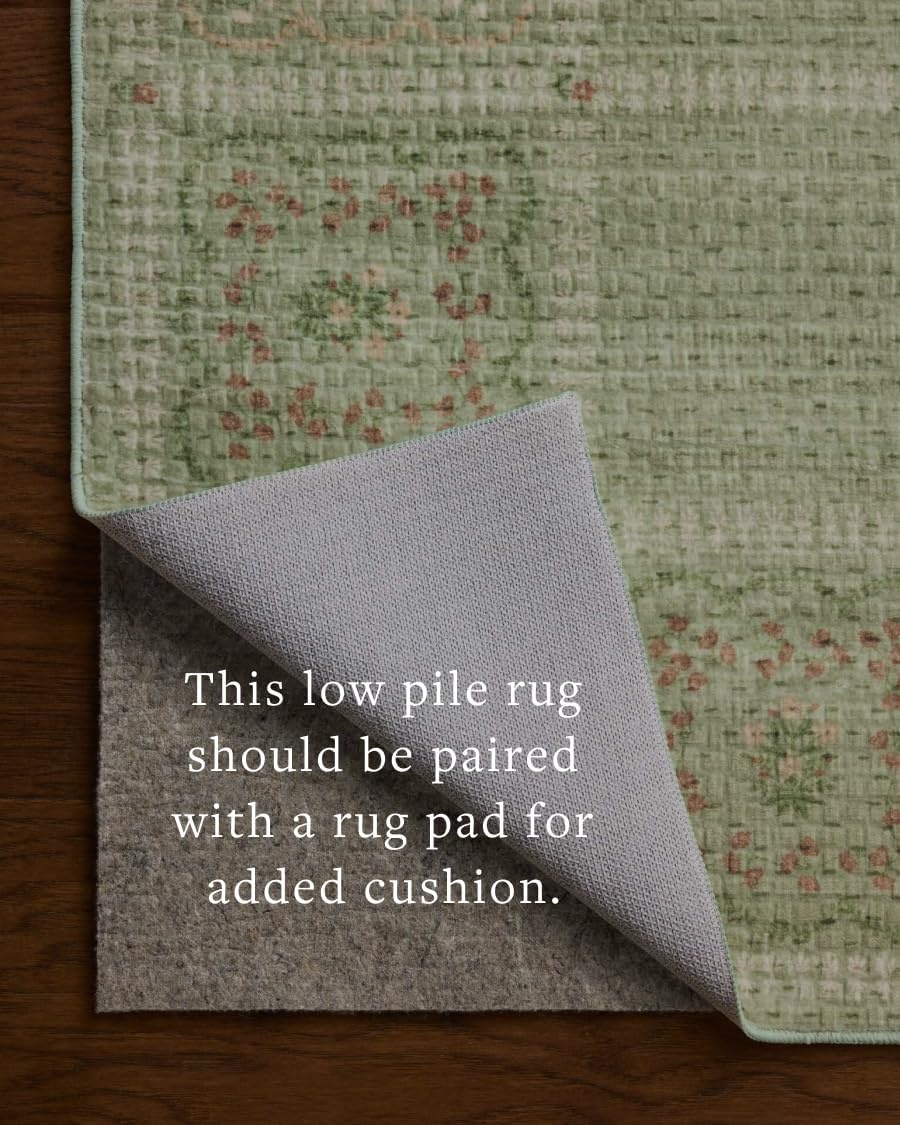 image:imageLoloi Rifle Paper Co Orchard Collection ORH05 NaturalMulti 26 x 116 Runner Rug Machine Washable Floral Vintage Inspired FarmhousePrintedLow PileSoftLiving RoomBedroomDiningCarpetGreen Multi