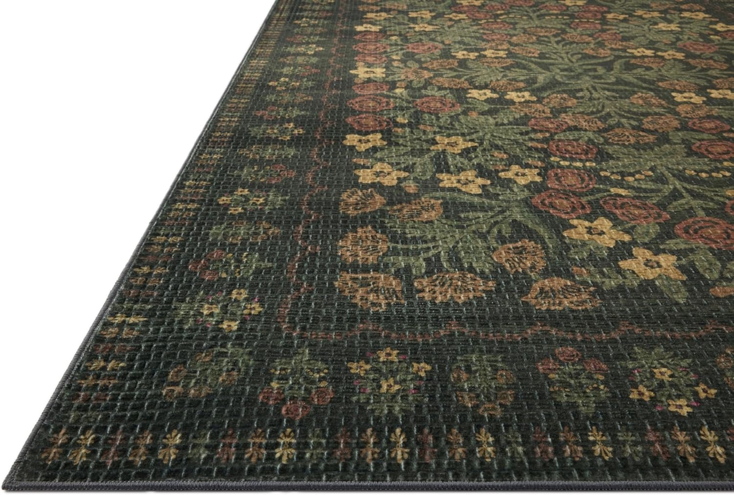 image:imageLoloi Rifle Paper Co Orchard Collection ORH05 NaturalMulti 26 x 116 Runner Rug Machine Washable Floral Vintage Inspired FarmhousePrintedLow PileSoftLiving RoomBedroomDiningCarpetForest Multi