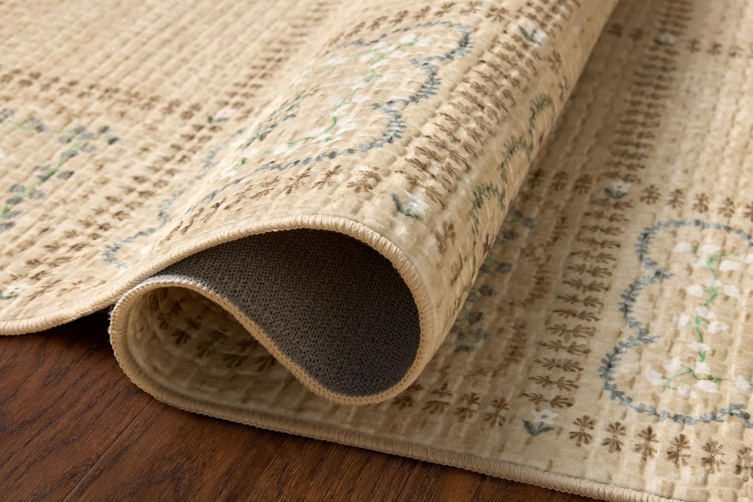 image:imageLoloi Rifle Paper Co Orchard Collection ORH05 NaturalMulti 26 x 116 Runner Rug Machine Washable Floral Vintage Inspired FarmhousePrintedLow PileSoftLiving RoomBedroomDiningCarpetNatural Multi