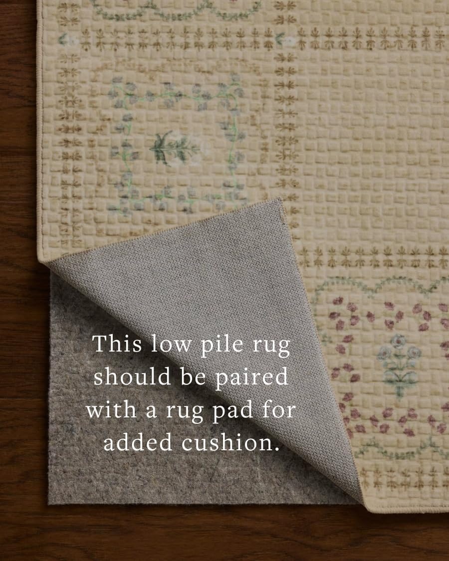 image:imageLoloi Rifle Paper Co Orchard Collection ORH05 NaturalMulti 26 x 116 Runner Rug Machine Washable Floral Vintage Inspired FarmhousePrintedLow PileSoftLiving RoomBedroomDiningCarpetNatural Multi
