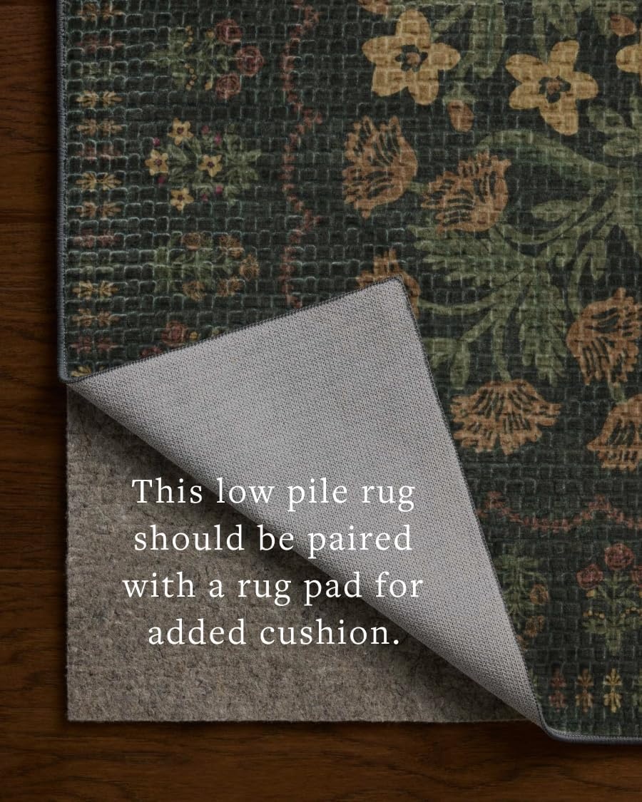 image:imageLoloi Rifle Paper Co Orchard Collection ORH05 NaturalMulti 26 x 116 Runner Rug Machine Washable Floral Vintage Inspired FarmhousePrintedLow PileSoftLiving RoomBedroomDiningCarpetForest Multi