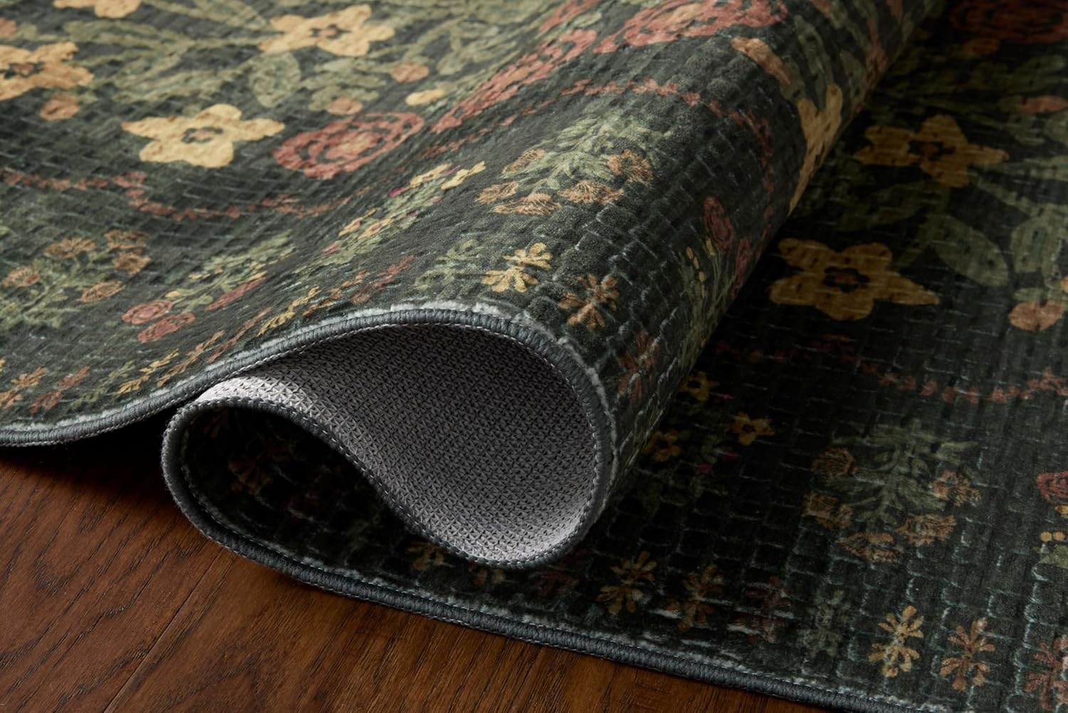 image:imageLoloi Rifle Paper Co Orchard Collection ORH05 NaturalMulti 26 x 116 Runner Rug Machine Washable Floral Vintage Inspired FarmhousePrintedLow PileSoftLiving RoomBedroomDiningCarpetForest Multi