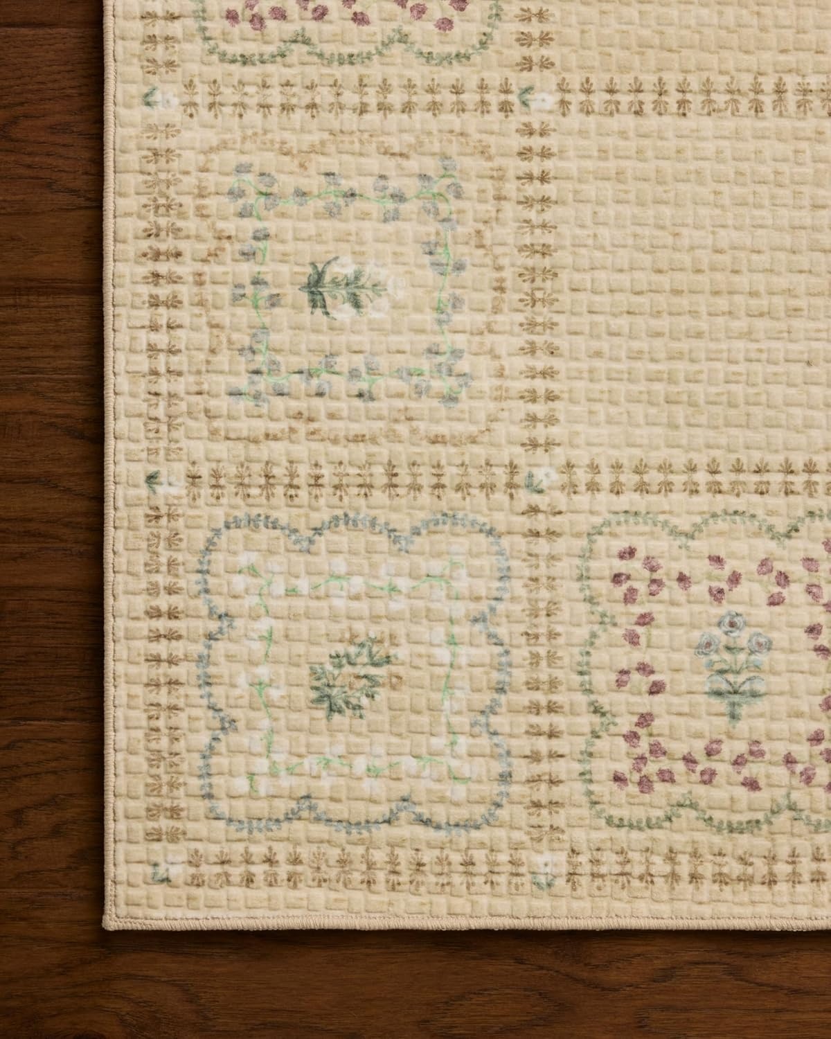 image:imageLoloi Rifle Paper Co Orchard Collection ORH05 NaturalMulti 26 x 116 Runner Rug Machine Washable Floral Vintage Inspired FarmhousePrintedLow PileSoftLiving RoomBedroomDiningCarpetNatural Multi