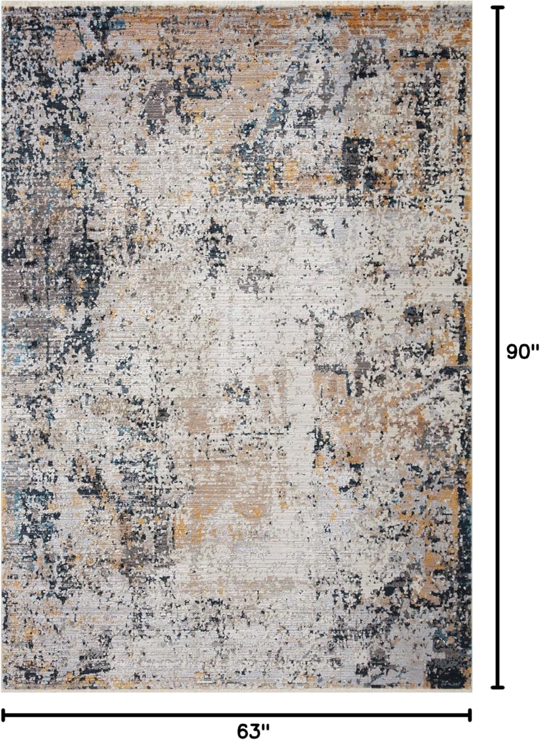image:imageLoloi Leigh Collection LEI04 SilverMulti 53 x 76 Area RugCharcoal Taupe