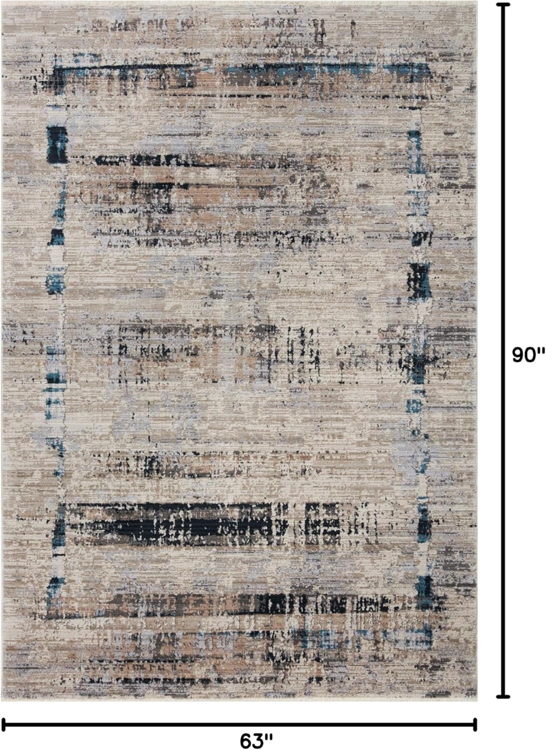image:imageLoloi Leigh Collection LEI04 SilverMulti 53 x 76 Area RugGranite Slate