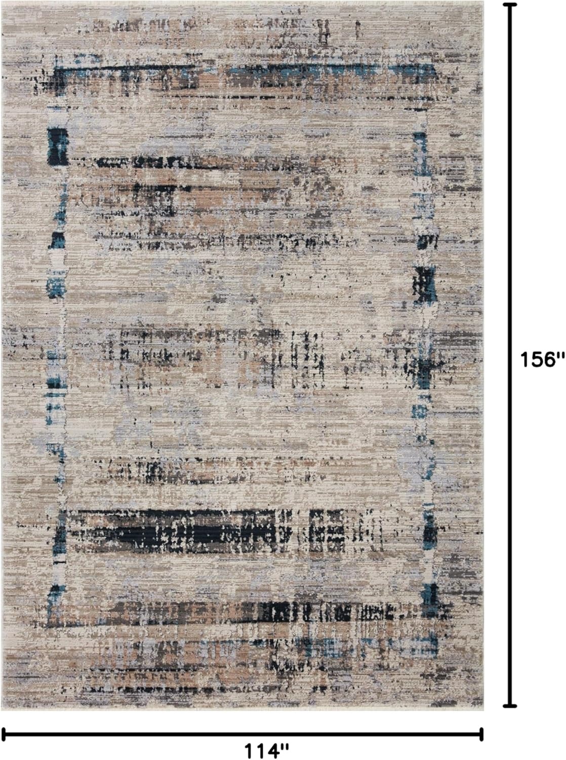 image:imageLoloi Leigh Collection LEI04 SilverMulti 53 x 76 Area RugGranite Slate
