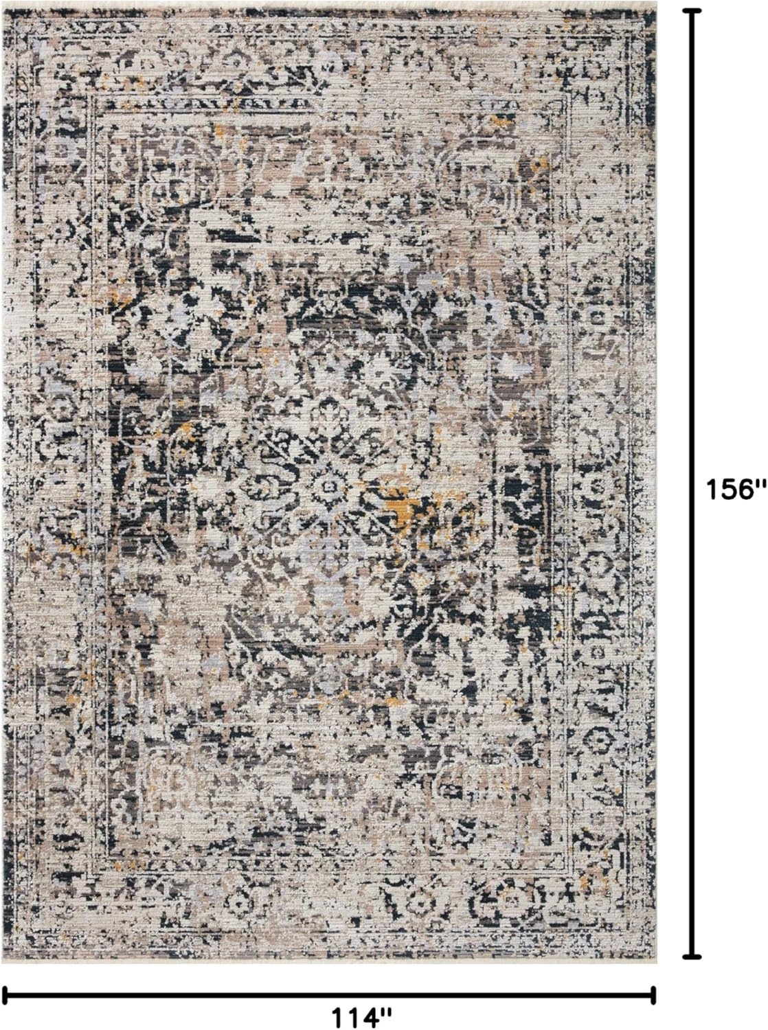 image:imageLoloi Leigh Collection LEI04 SilverMulti 53 x 76 Area RugIvory Taupe