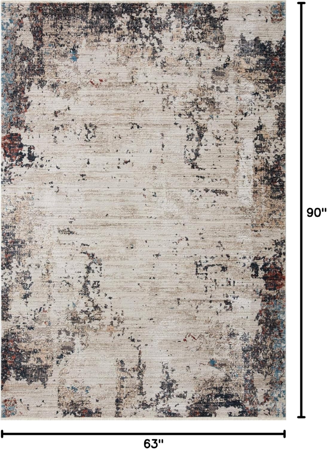 image:imageLoloi Leigh Collection LEI04 SilverMulti 53 x 76 Area RugSilver Multi