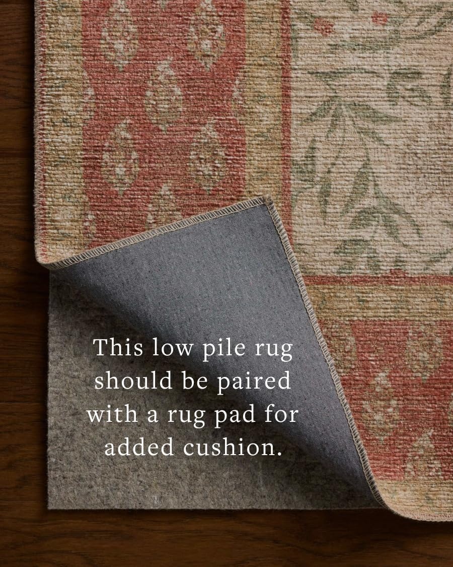 image:imageLoloi Rifle Paper Co Edinburgh Collection EDN03 NavyMulti 76 x 96 Area Rug Jute Natural Floral Vintage Inspired Low Pile Living Room Bedroom Dining Bedroom CarpetIvory Spice