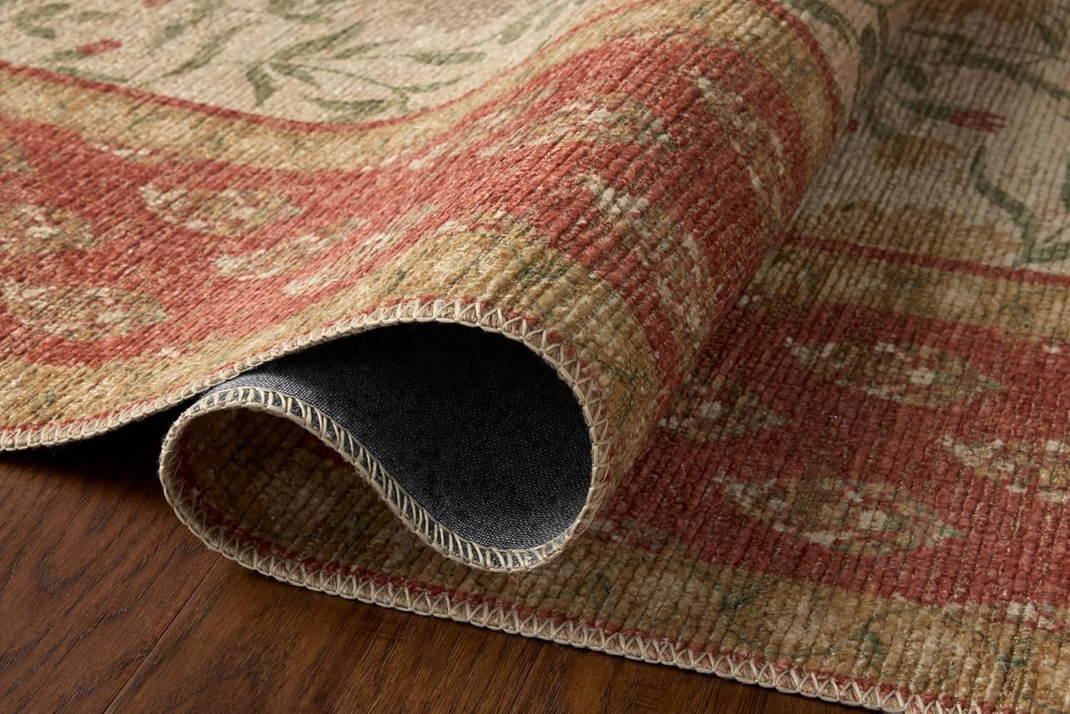 image:imageLoloi Rifle Paper Co Edinburgh Collection EDN03 NavyMulti 76 x 96 Area Rug Jute Natural Floral Vintage Inspired Low Pile Living Room Bedroom Dining Bedroom CarpetIvory Spice