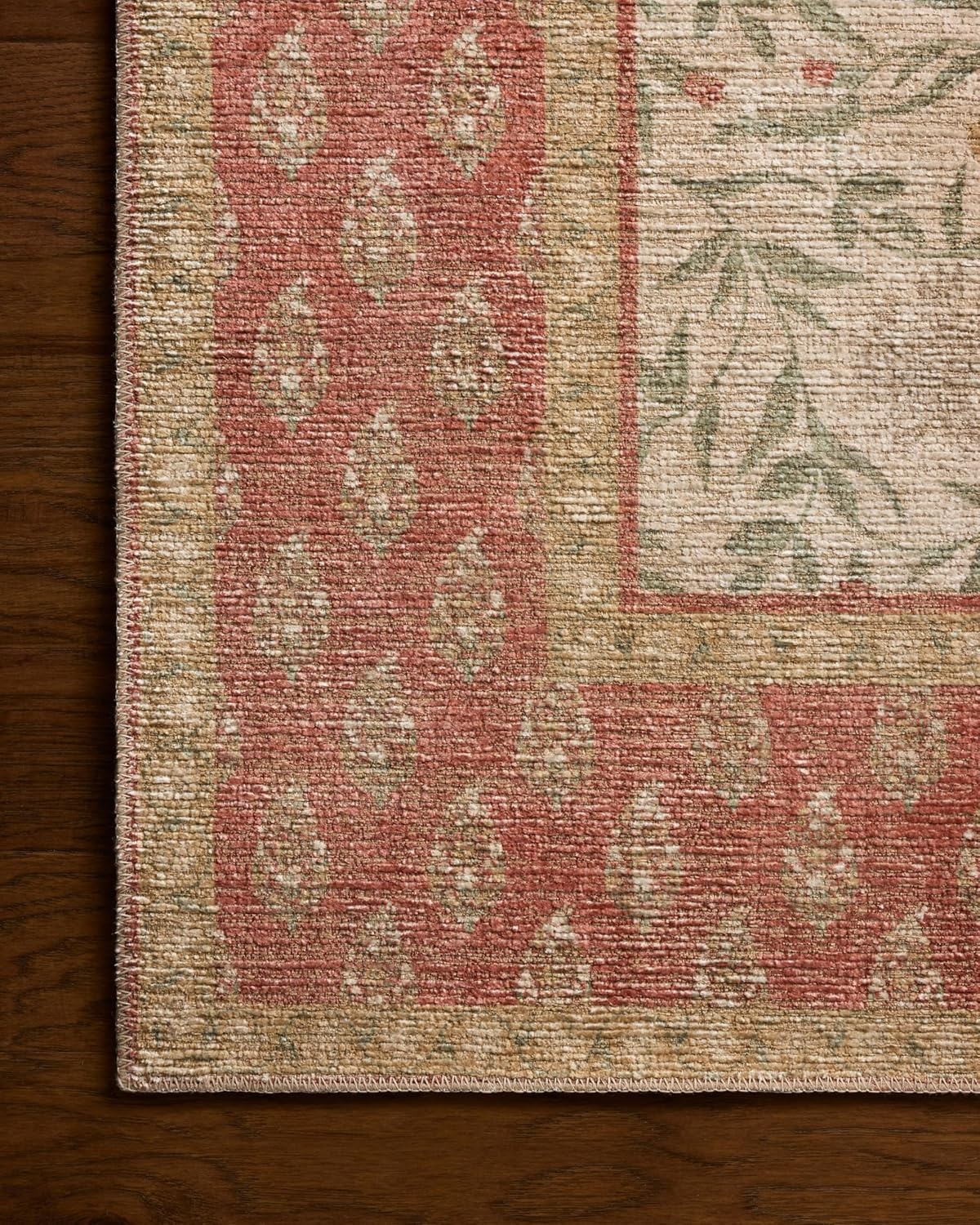 image:imageLoloi Rifle Paper Co Edinburgh Collection EDN03 NavyMulti 76 x 96 Area Rug Jute Natural Floral Vintage Inspired Low Pile Living Room Bedroom Dining Bedroom CarpetIvory Spice