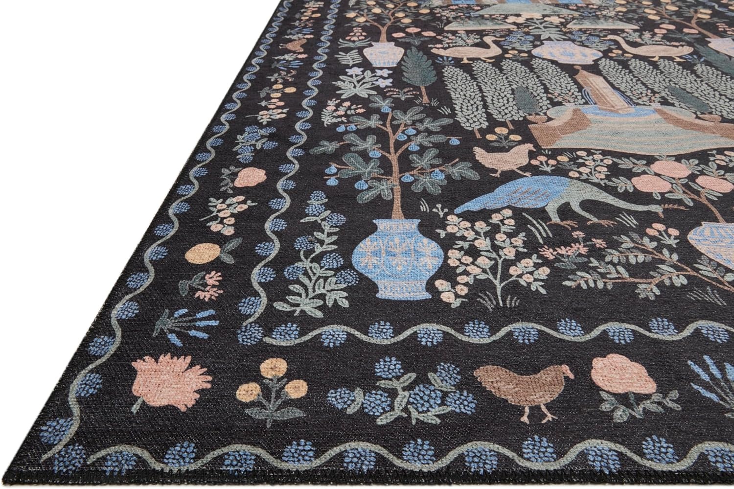image:imageLoloi Rifle Paper Co Menagerie Black 50 x 76 Area Rug