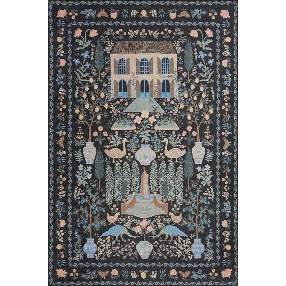 image:imageLoloi Rifle Paper Co Menagerie Black 50 x 76 Area Rug